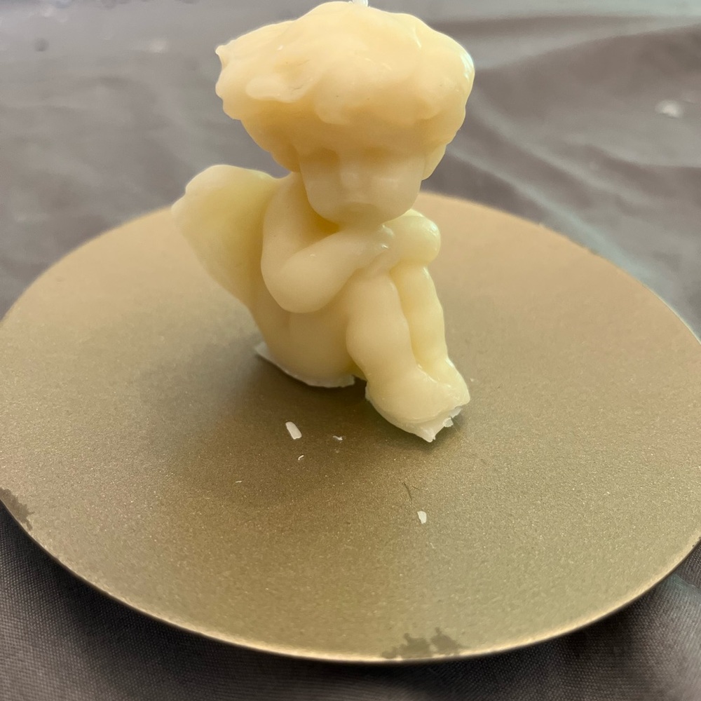 Cream Angel Candle